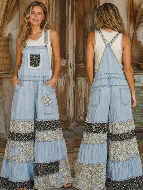 POL The Wanderloom Patchwork Overalls